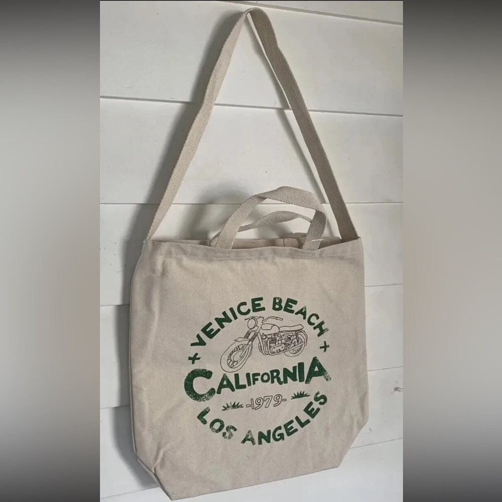 Free People Canvas Going Places Motorcycle Tote Shoulder Bag NWOT $46